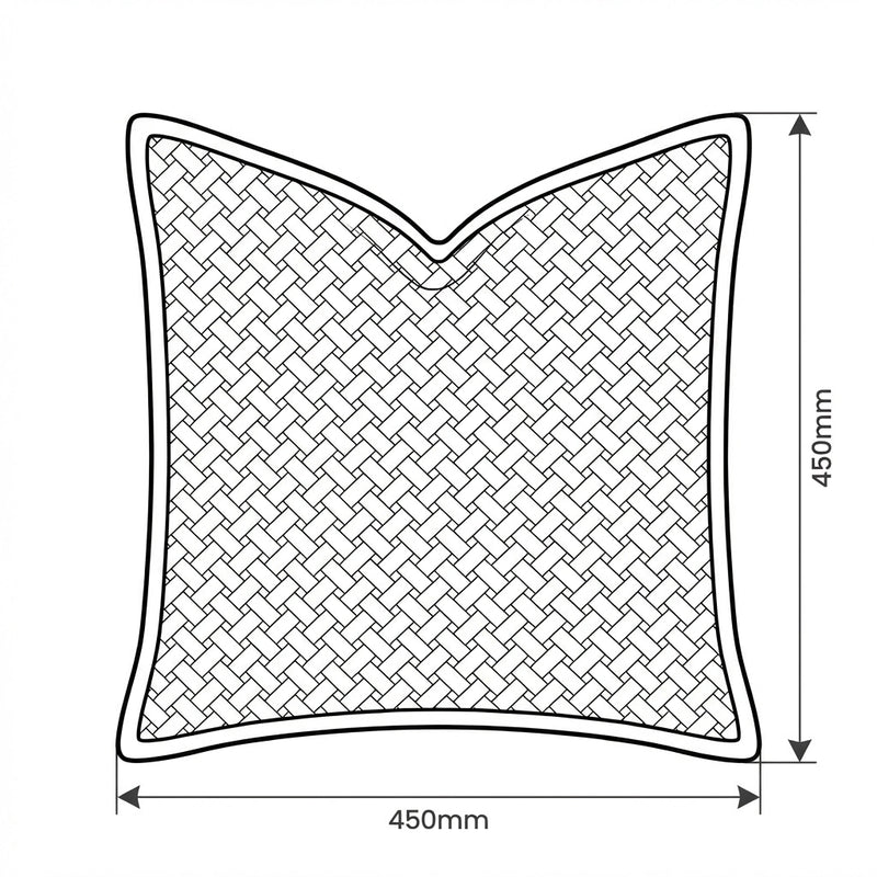 Sylvie Cushion Sleeve dimension sketch