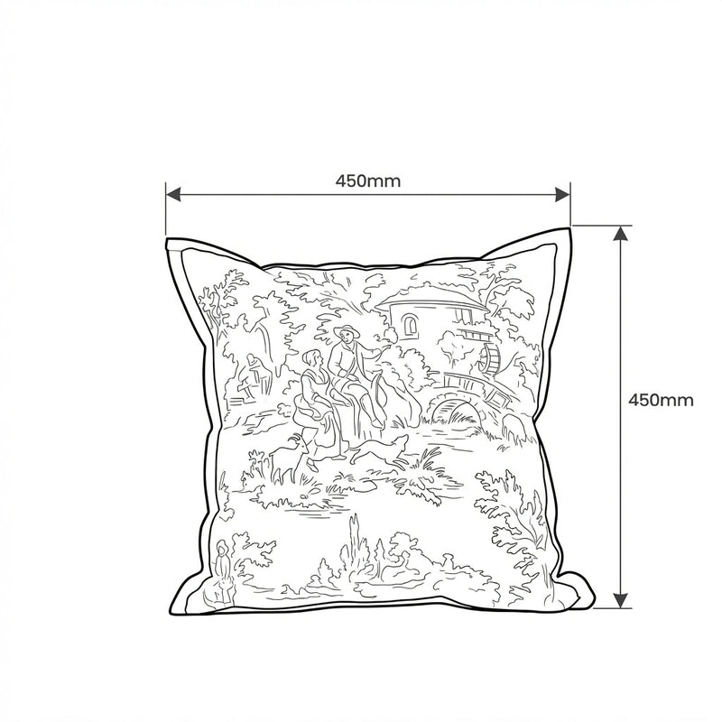 Stella Cushion Sleeve dimension sketch