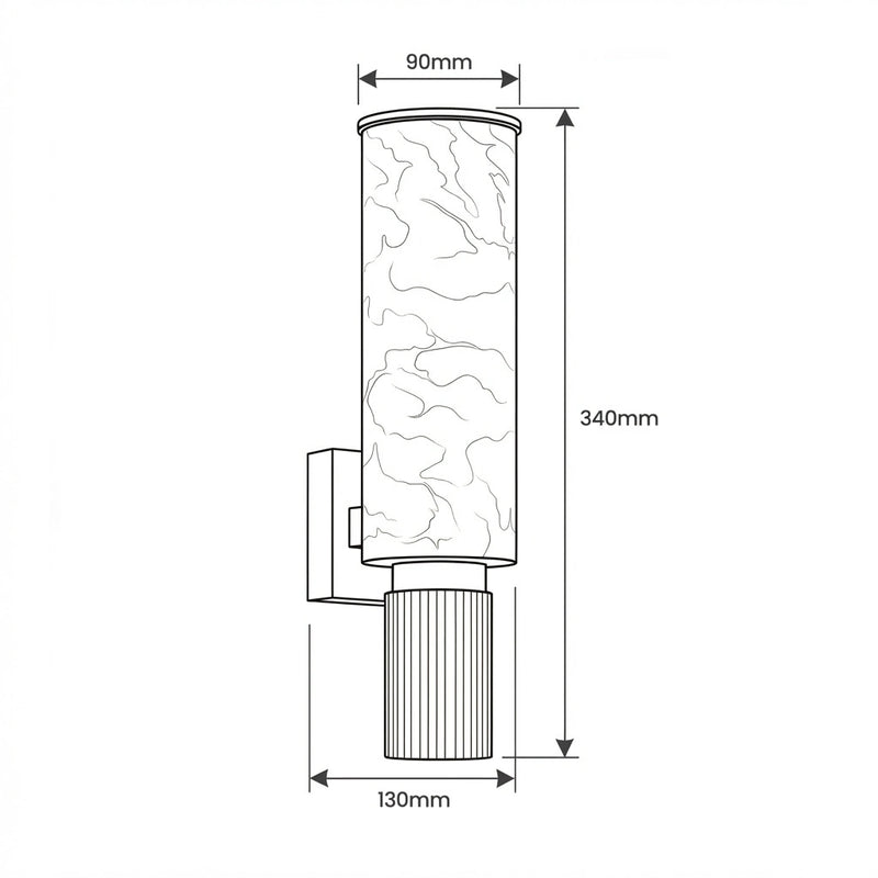 Colette Wall Light dimension sketch