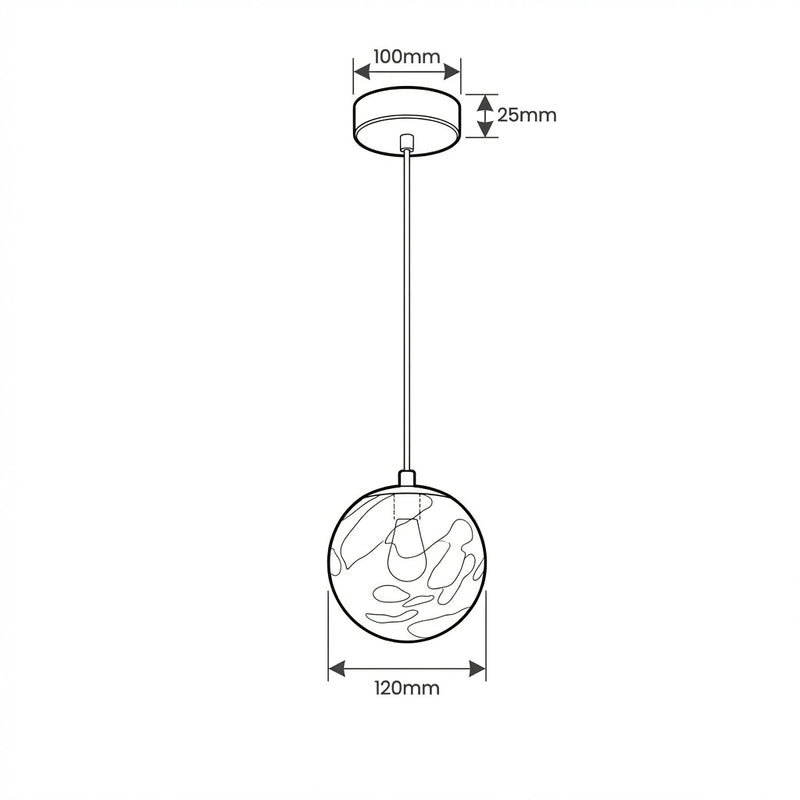 Aurelia Pendant Light dimension sketch