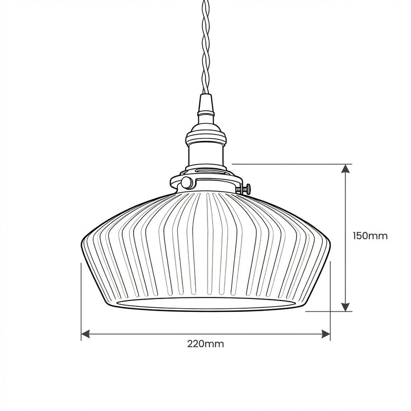 Adrian Pendant Light dimension sketch