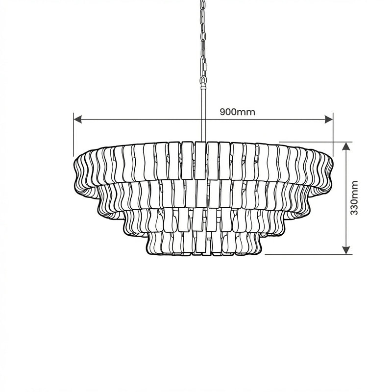 Seraphina Chandelier dimension sketch