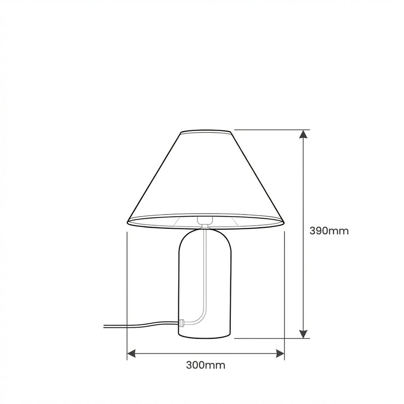 Ines Table Lamp dimension sketch