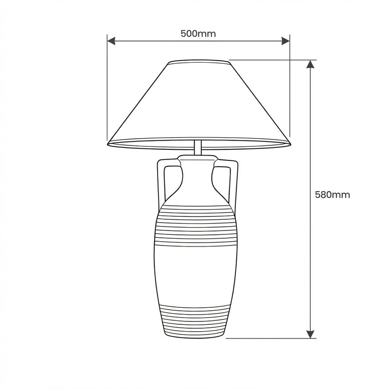 Amira Table Lamp dimension sketch