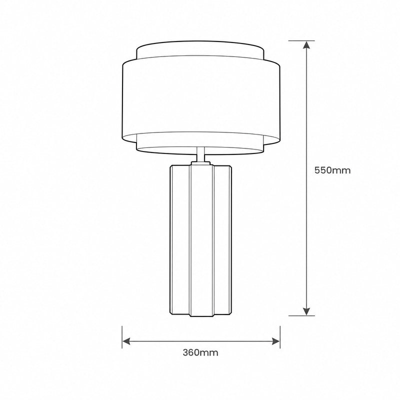 Isobel Table Lamp dimension sketch