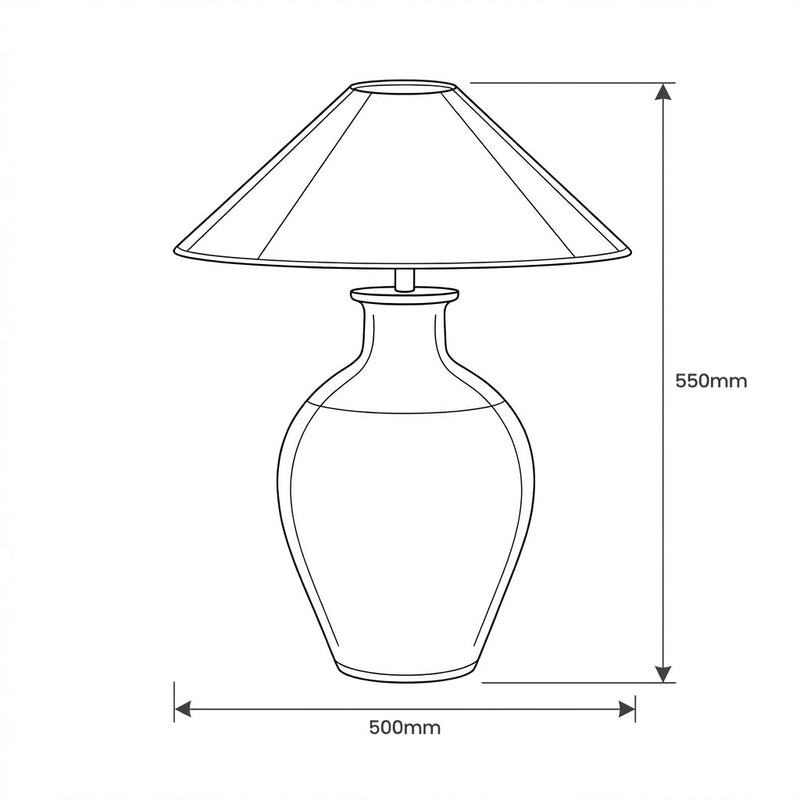 Idris Table Lamp dimension sketch
