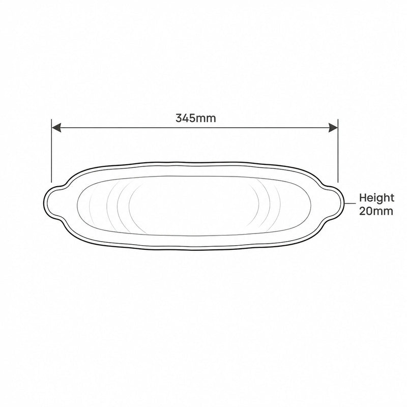 Rosalind Serving Plate dimension sketch